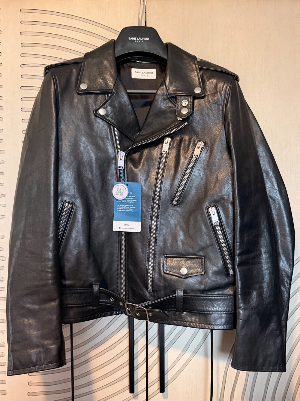 Saint Laurent L17 Leather Biker Jacket – Black – Size 48 Medium
